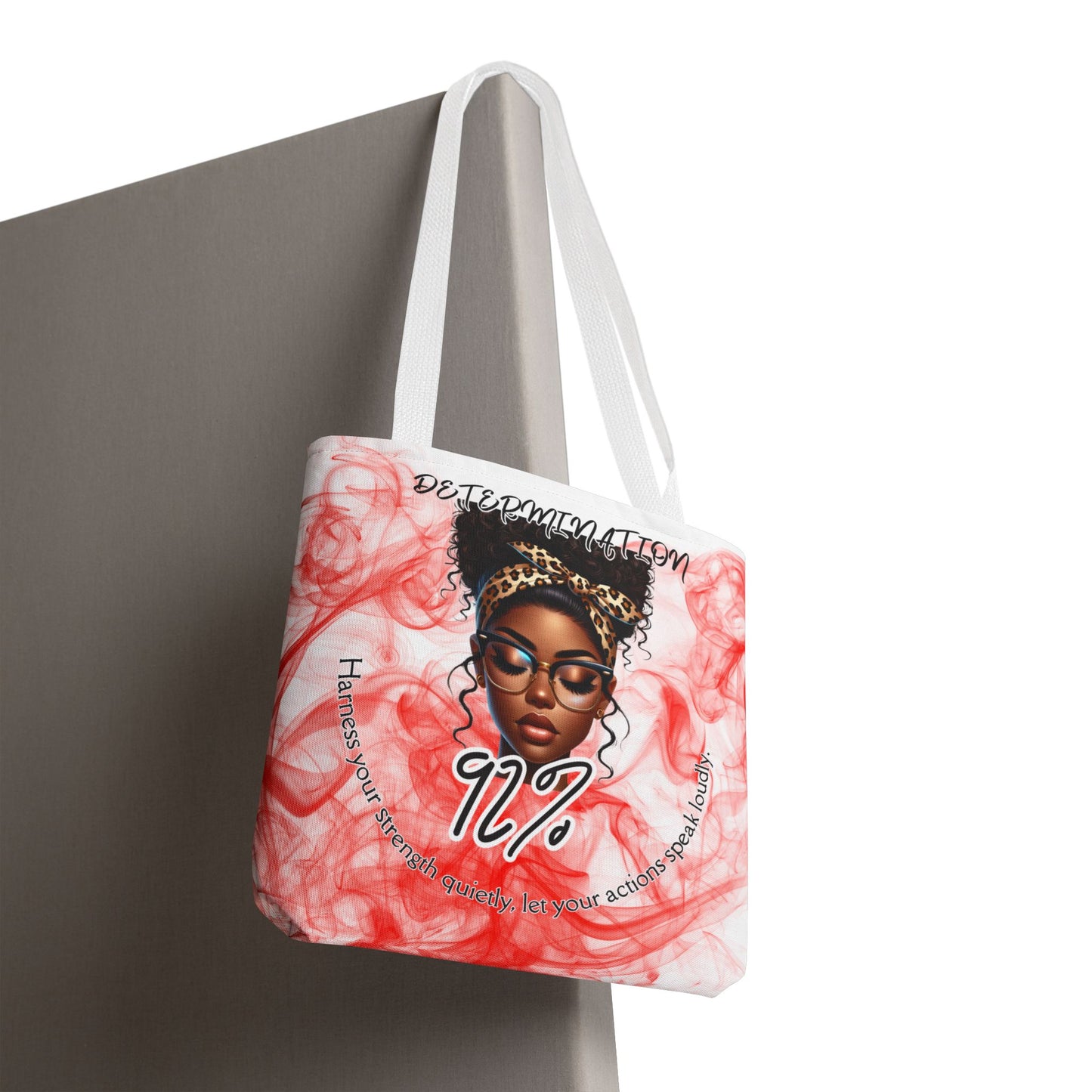 Determination 92% Tote Bag, Inspiring Afrocentric Art Tote for Women, Strength & Motivation Everyday Carry