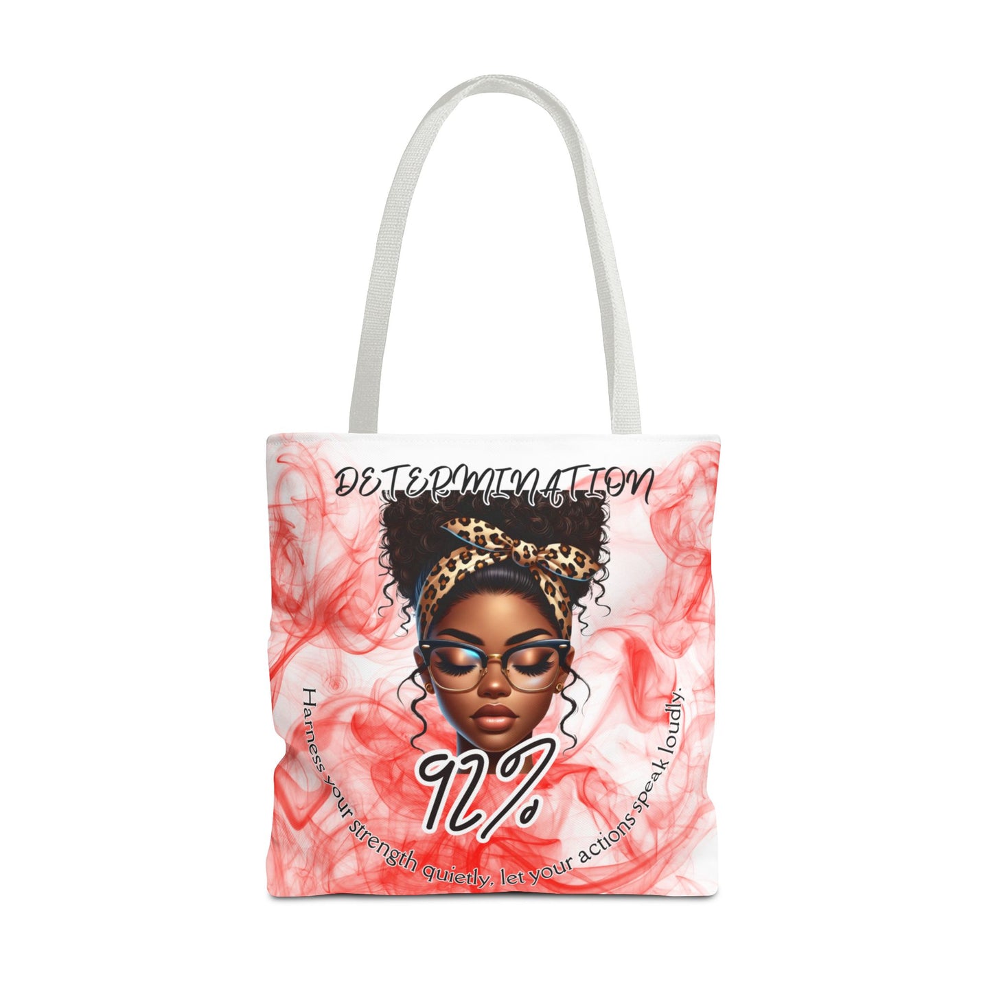 Determination 92% Tote Bag,  Inspiring Afrocentric Art Tote for Women, Strength & Motivation Everyday Carry