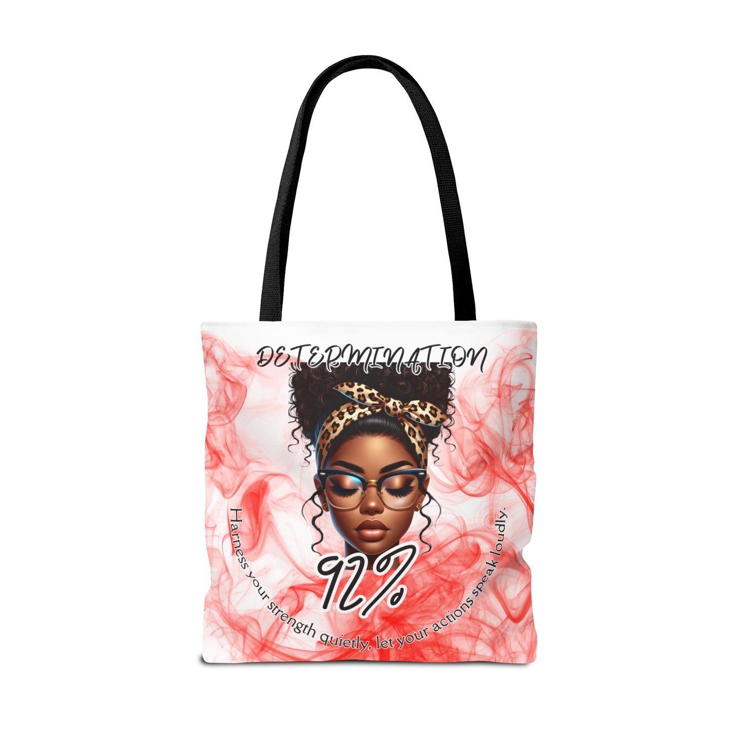 Determination 92% Tote Bag,  Inspiring Afrocentric Art Tote for Women, Strength & Motivation Everyday Carry