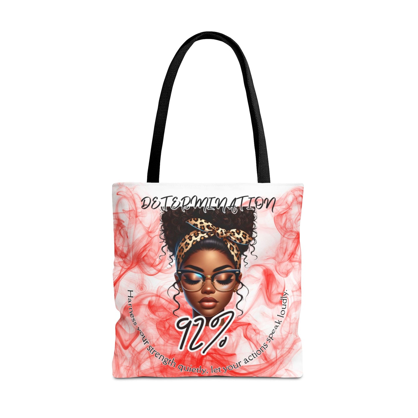 Determination 92% Tote Bag,  Inspiring Afrocentric Art Tote for Women, Strength & Motivation Everyday Carry