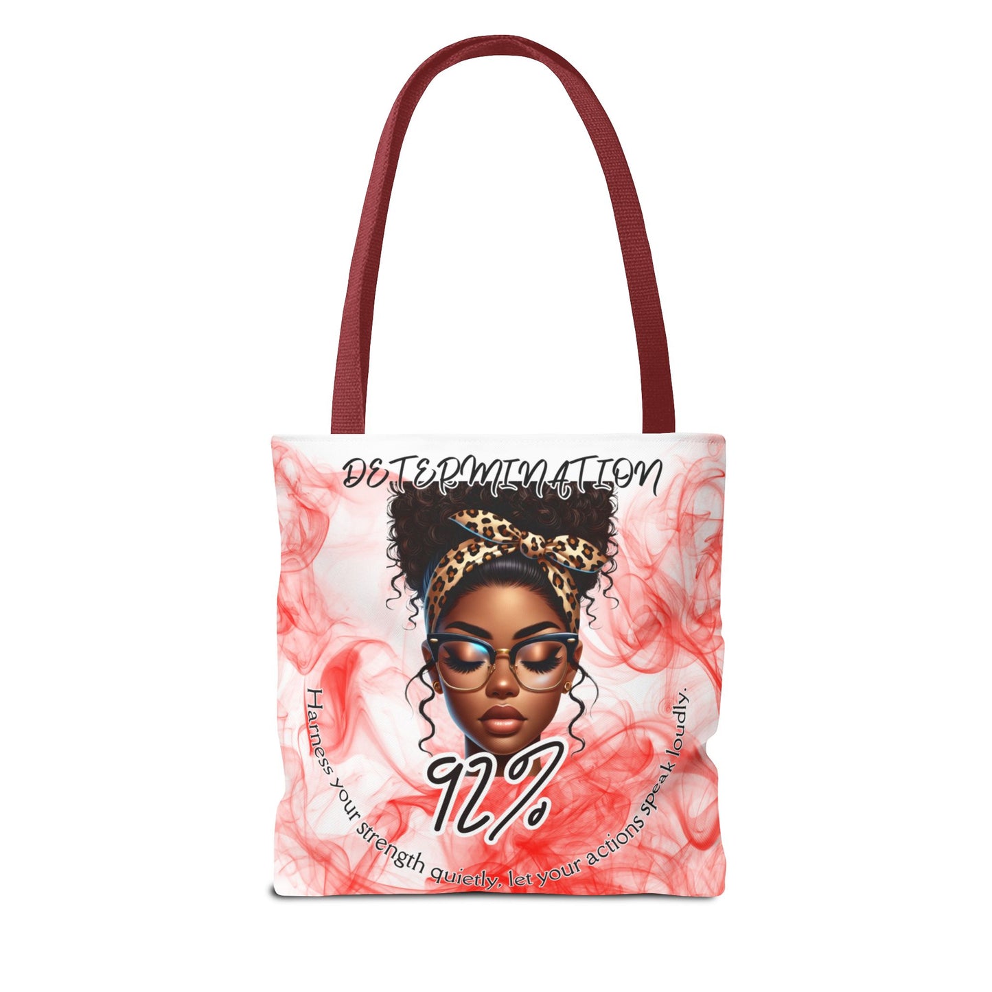 Determination 92% Tote Bag,  Inspiring Afrocentric Art Tote for Women, Strength & Motivation Everyday Carry