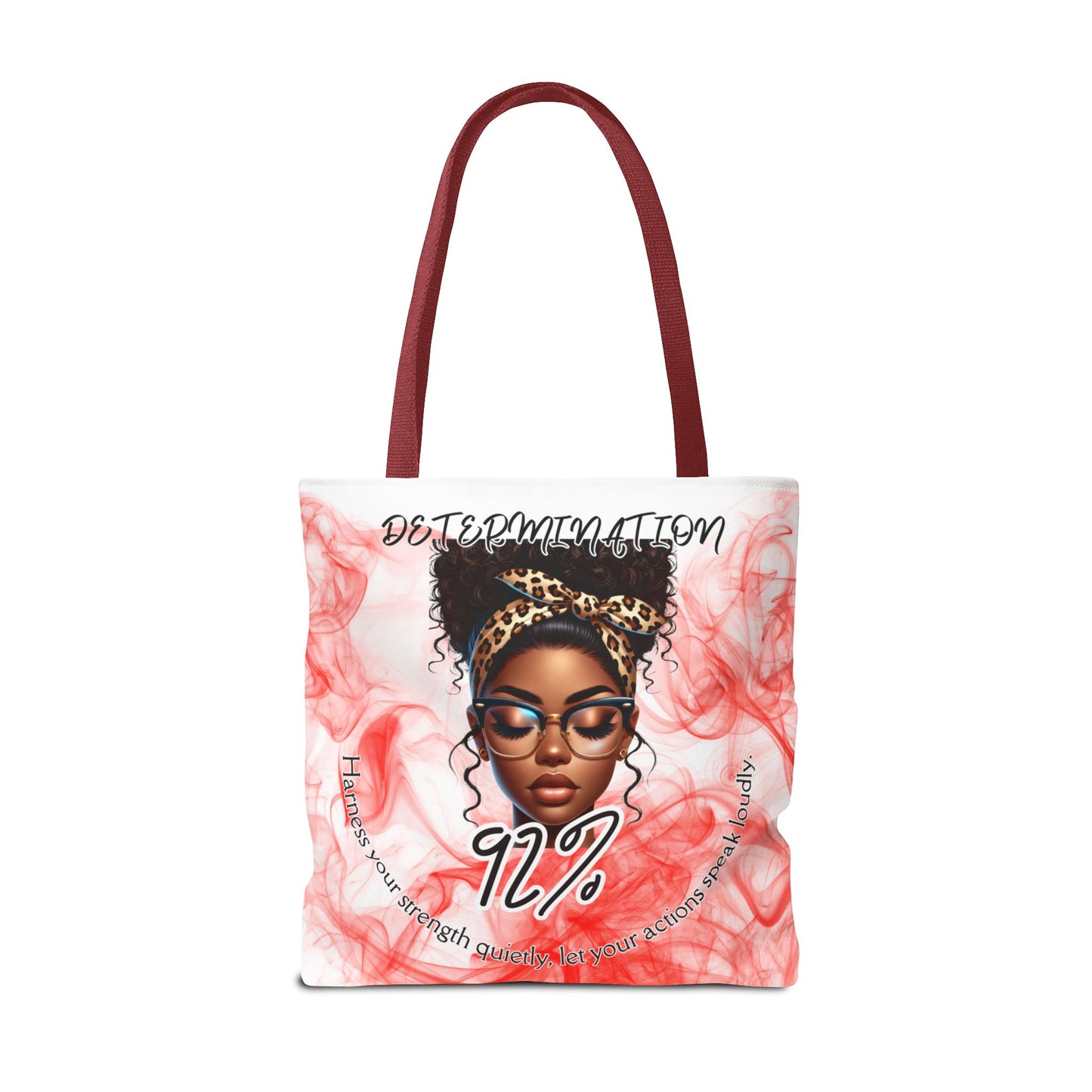 Determination 92% Tote Bag,  Inspiring Afrocentric Art Tote for Women, Strength & Motivation Everyday Carry