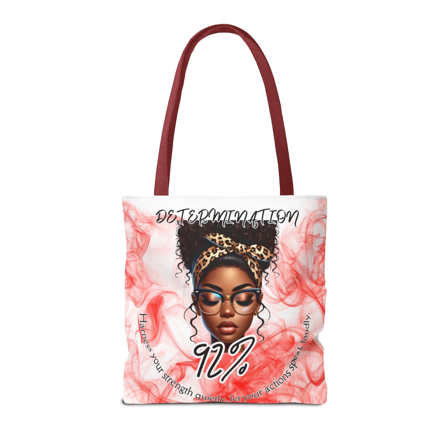 Determination 92% Tote Bag,  Inspiring Afrocentric Art Tote for Women, Strength & Motivation Everyday Carry