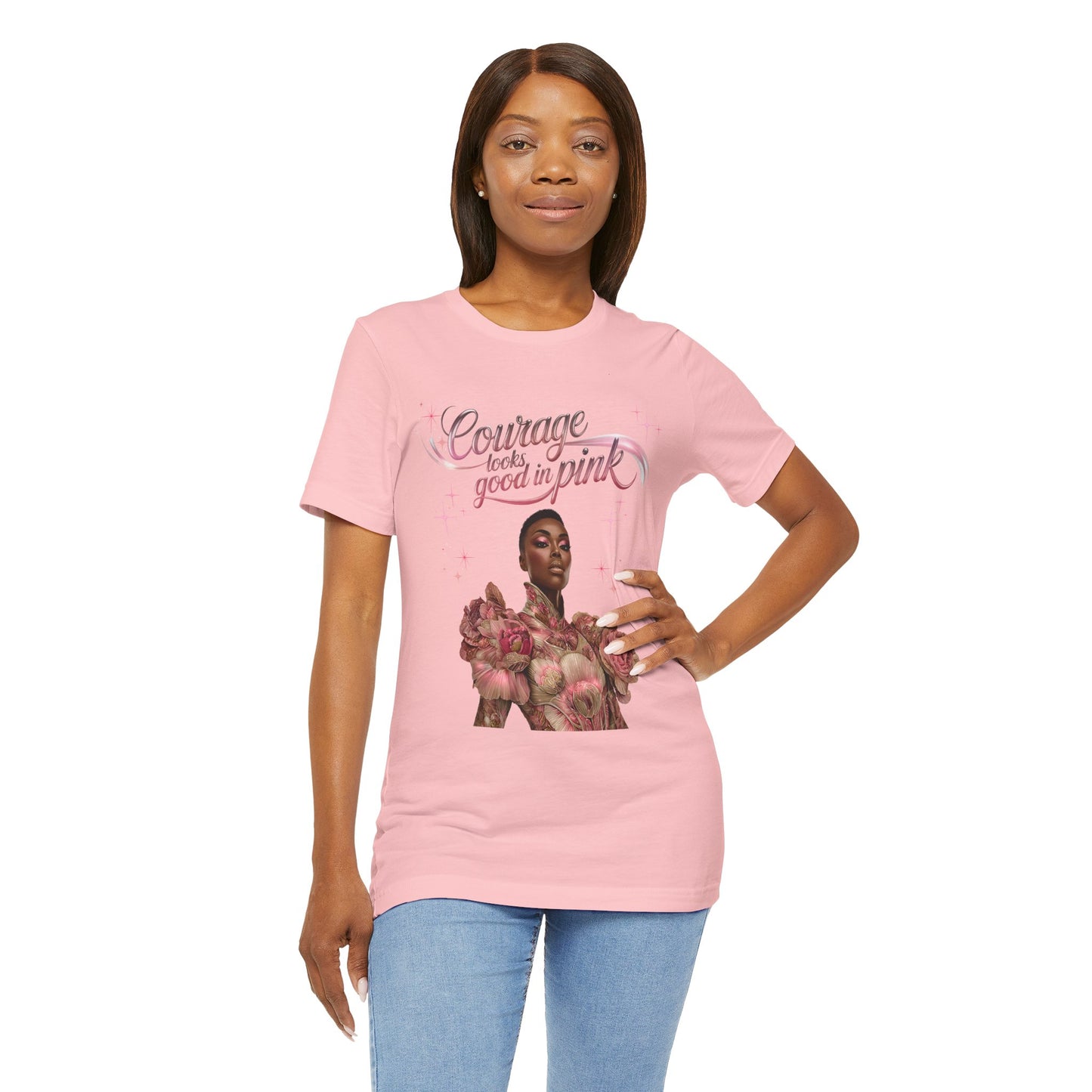 Courage Queen Shirt | Breast Cancer Awareness Tee | Survivor Strength Shirt | Pink Ribbon Courage T-Shirt | Empowerment Gift for Women