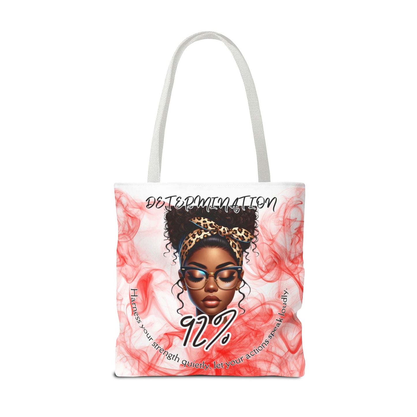 Determination 92% Tote Bag,  Inspiring Afrocentric Art Tote for Women, Strength & Motivation Everyday Carry