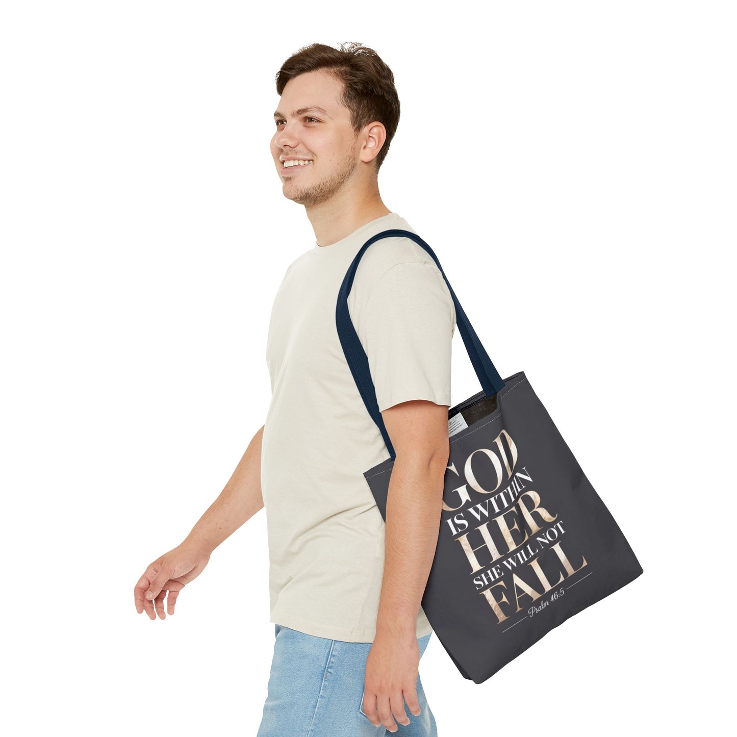 Copy of Psalm 46:5 Tote Bag, God Is Within Her She Will Not Fall Tote, Christian Scripture Tote, Faith Inspirational Bag for Women