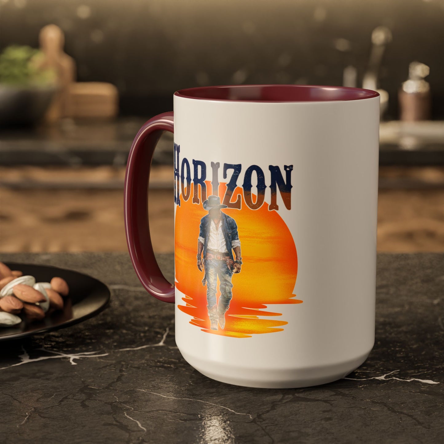 Horizon Cowboy Sunset Coffee Mug | Western Rodeo Gift | Rustic Cowboy Coffee Cup for Country Lifestyle Fans