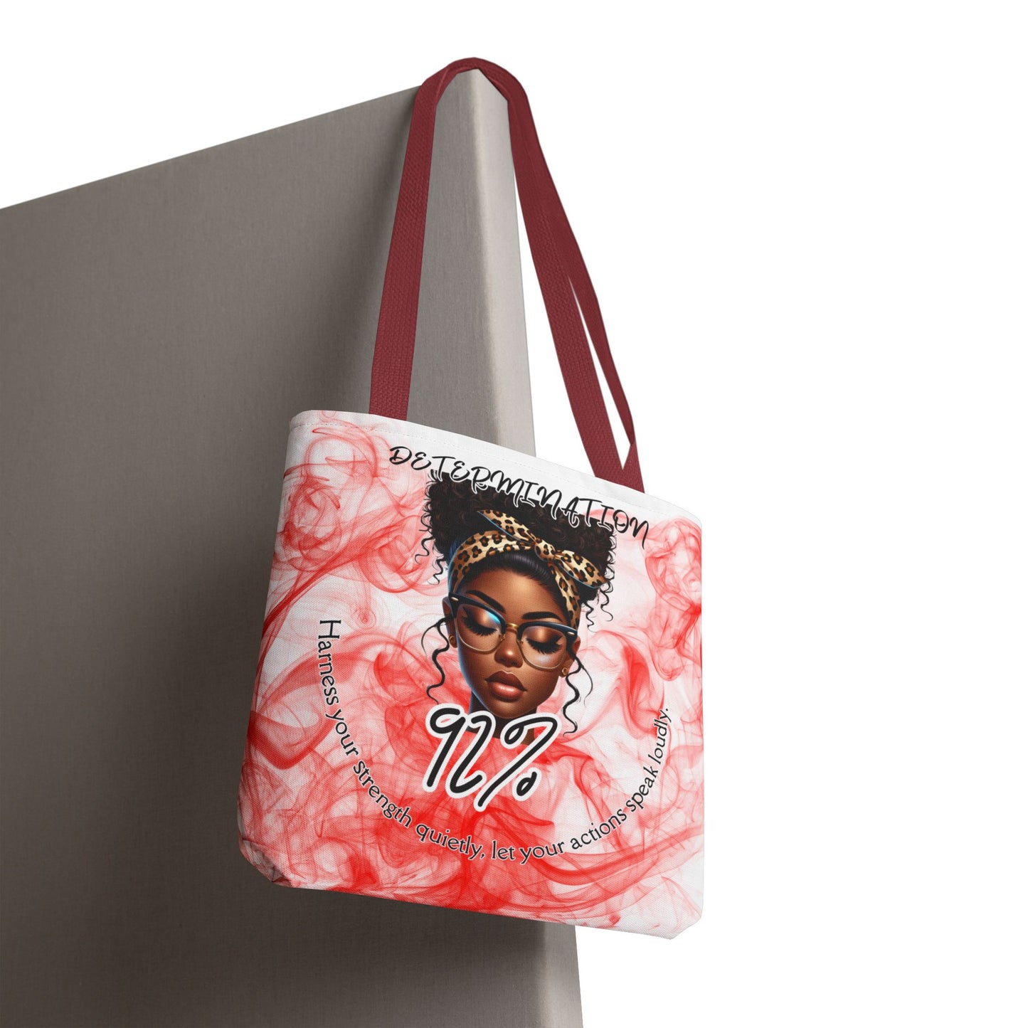 Determination 92% Tote Bag,  Inspiring Afrocentric Art Tote for Women, Strength & Motivation Everyday Carry