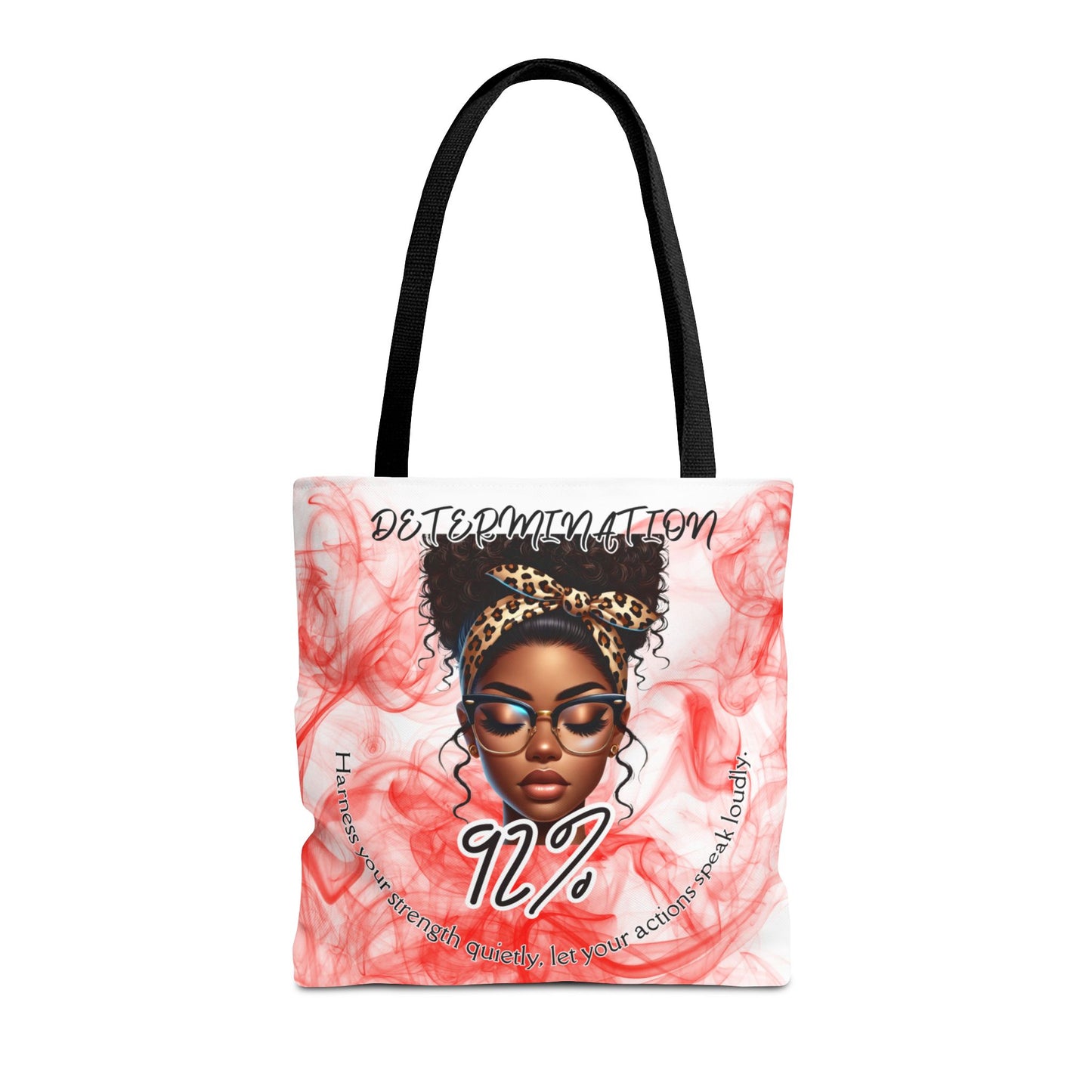 Determination 92% Tote Bag,  Inspiring Afrocentric Art Tote for Women, Strength & Motivation Everyday Carry