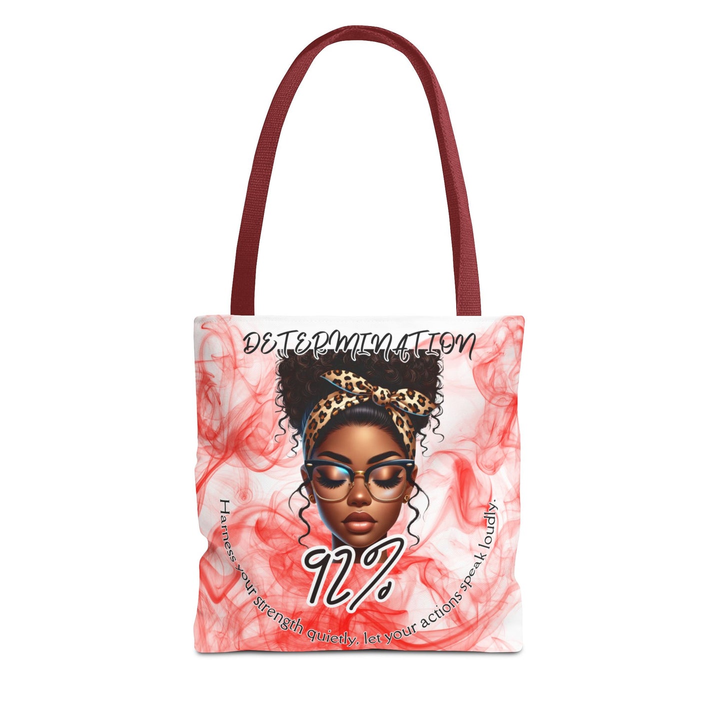 Determination 92% Tote Bag,  Inspiring Afrocentric Art Tote for Women, Strength & Motivation Everyday Carry