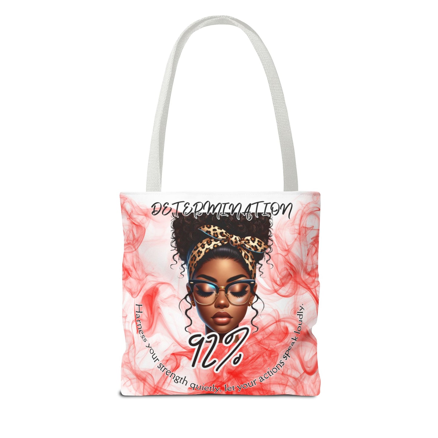 Determination 92% Tote Bag,  Inspiring Afrocentric Art Tote for Women, Strength & Motivation Everyday Carry