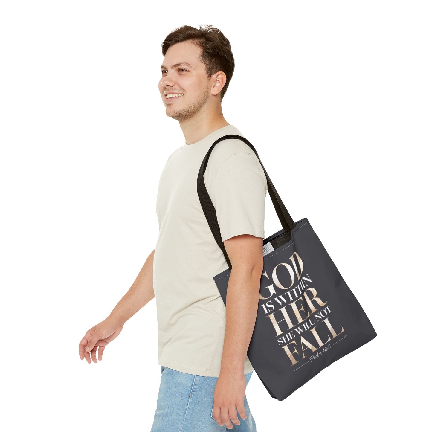 Copy of Psalm 46:5 Tote Bag, God Is Within Her She Will Not Fall Tote, Christian Scripture Tote, Faith Inspirational Bag for Women