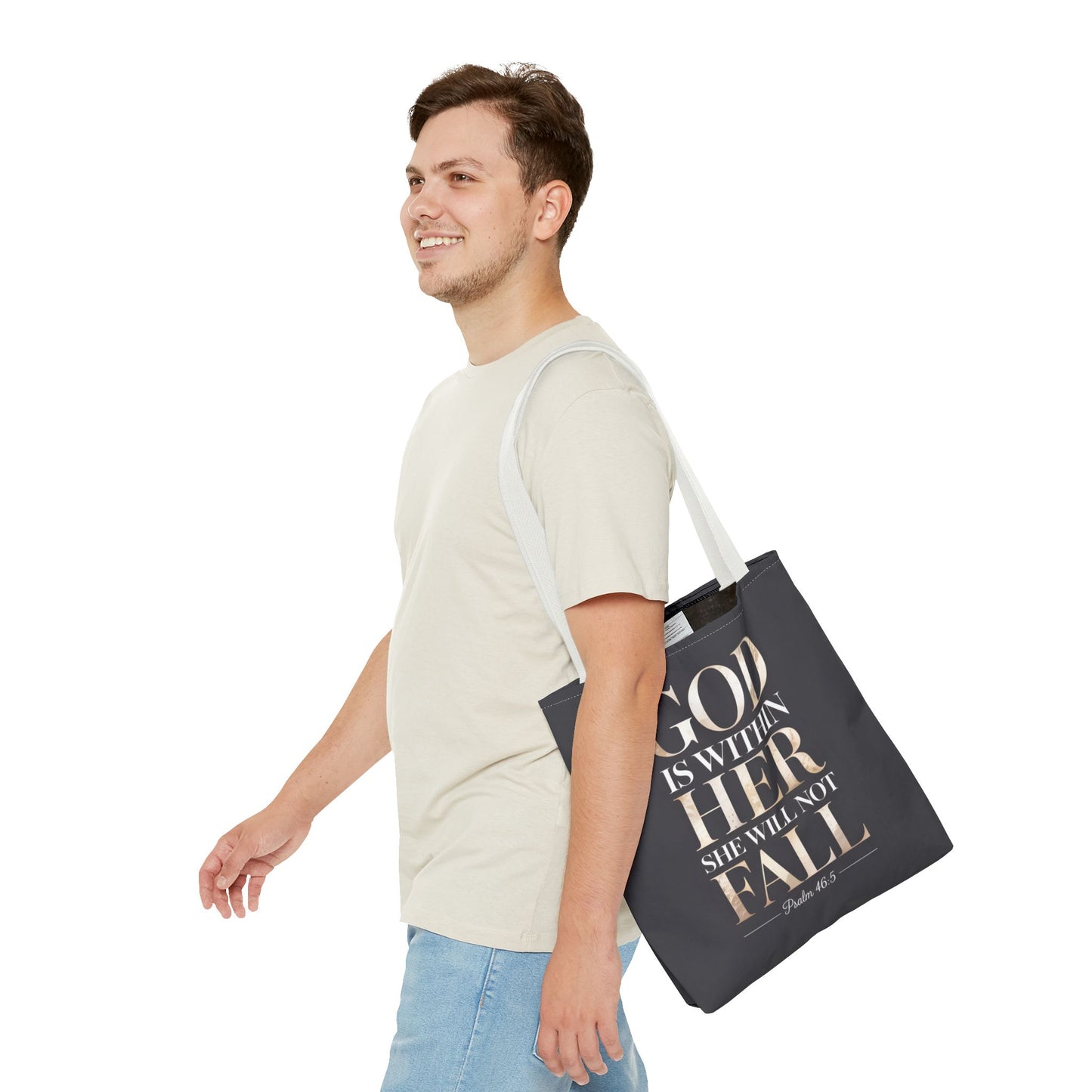 Copy of Psalm 46:5 Tote Bag, God Is Within Her She Will Not Fall Tote, Christian Scripture Tote, Faith Inspirational Bag for Women