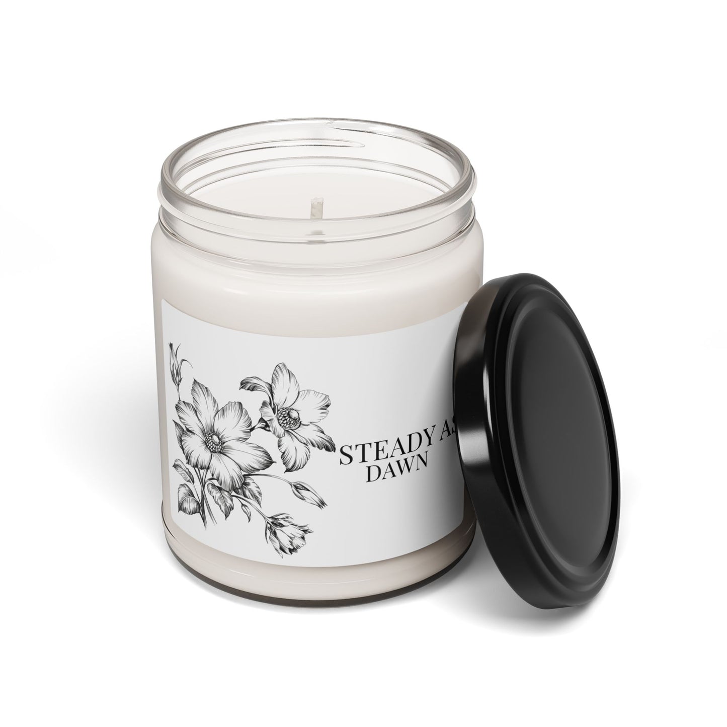 Steady as Dawn™ Apple Harvest Candle – Warm Morning Calm Soy Candle 9oz Scented Jar with Floral Label