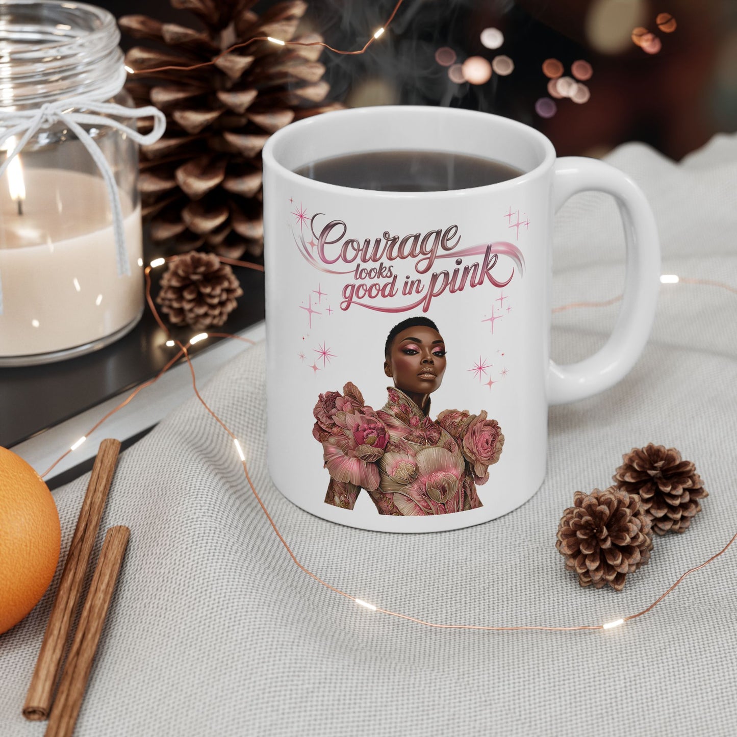 Romantic Ceramic Mug with Floral Design, Coffee Cup Gift for Her, Love, Engagement, Anniversary, Wedding