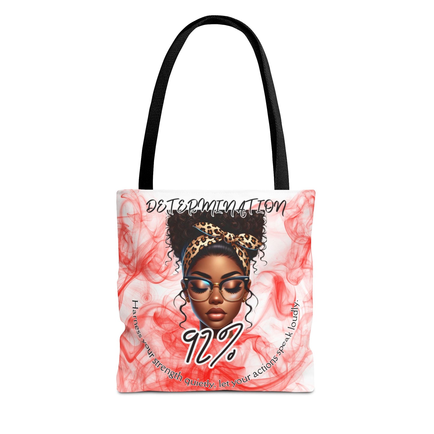 Determination 92% Tote Bag,  Inspiring Afrocentric Art Tote for Women, Strength & Motivation Everyday Carry