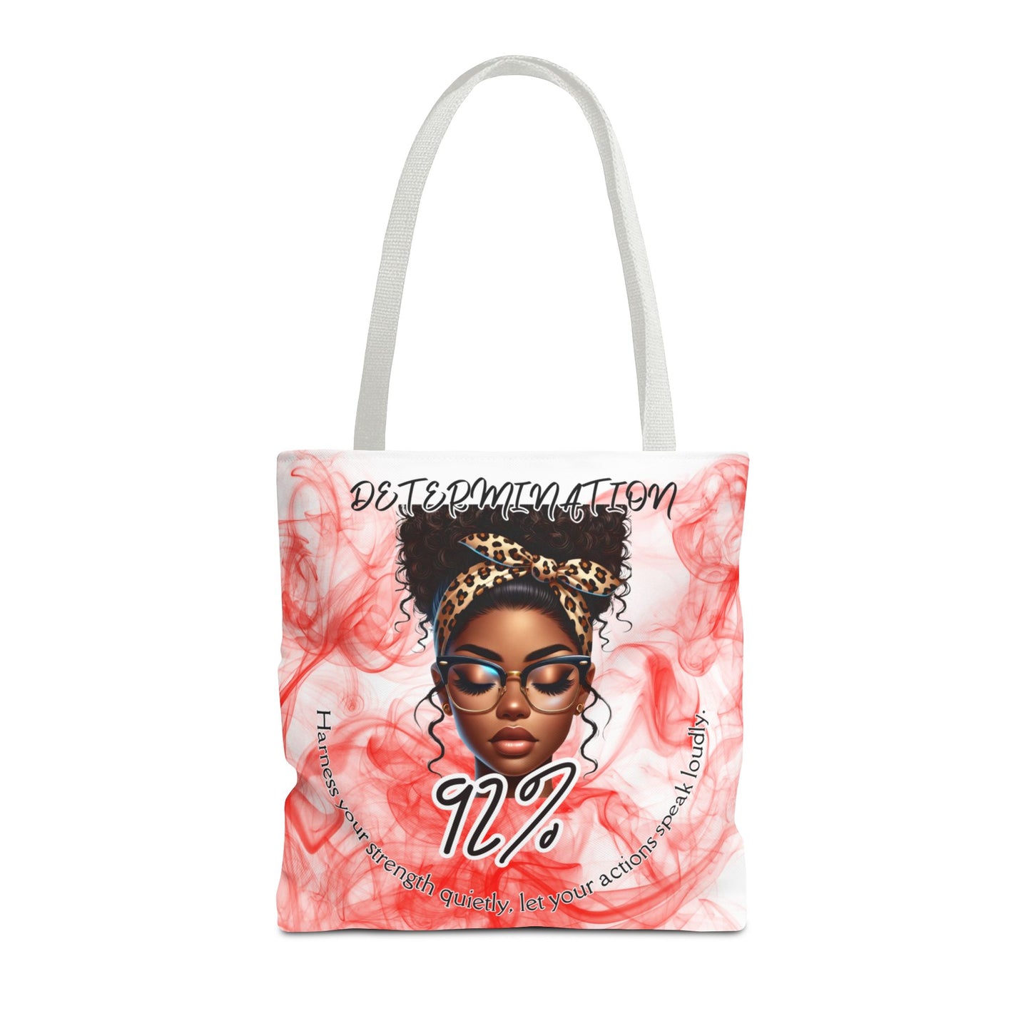 Determination 92% Tote Bag,  Inspiring Afrocentric Art Tote for Women, Strength & Motivation Everyday Carry