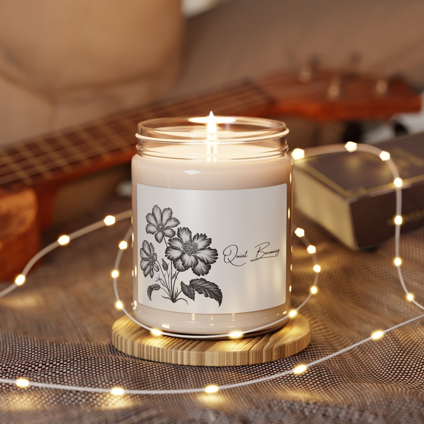 Quiet Becoming™ Clean Cotton Candle – Soft Fresh Soy Candle for Calm & Clarity, Botanical Soy Candle 9oz