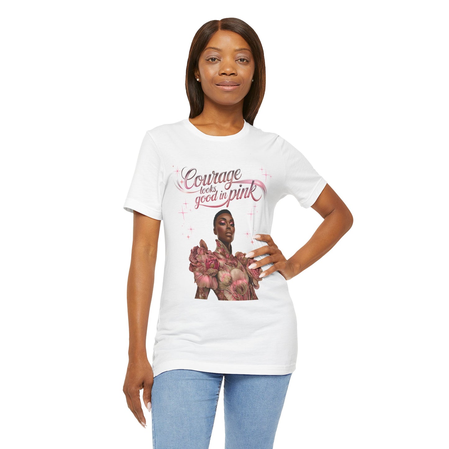Courage Queen Shirt | Breast Cancer Awareness Tee | Survivor Strength Shirt | Pink Ribbon Courage T-Shirt | Empowerment Gift for Women