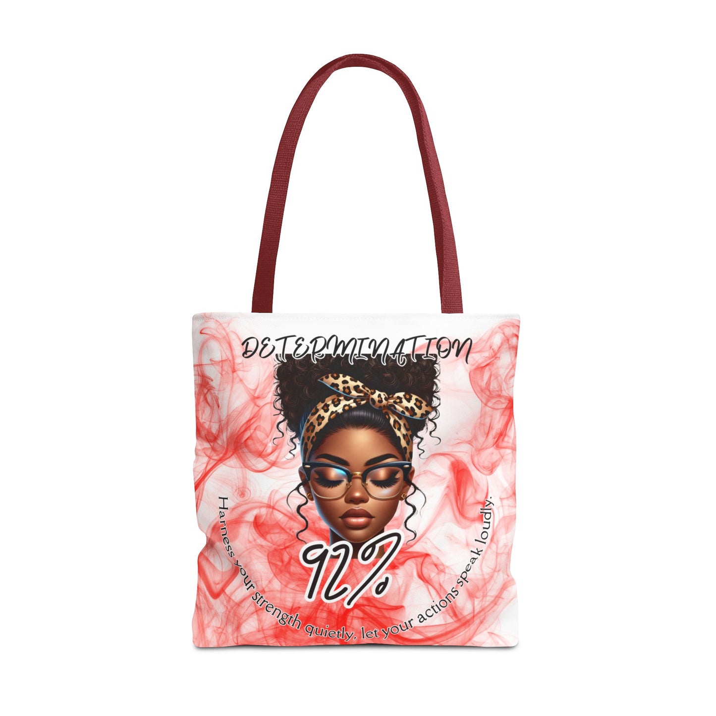 Determination 92% Tote Bag,  Inspiring Afrocentric Art Tote for Women, Strength & Motivation Everyday Carry