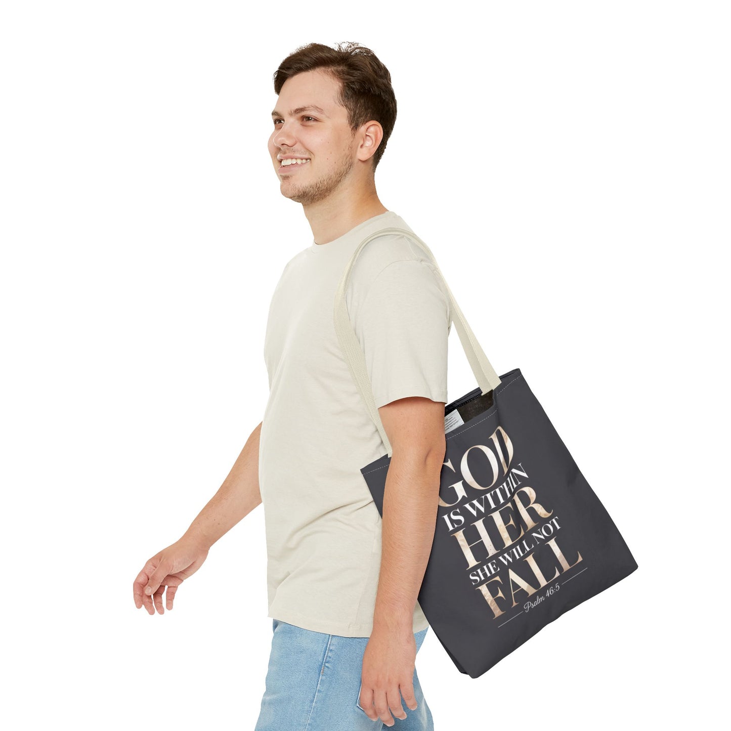 Copy of Psalm 46:5 Tote Bag, God Is Within Her She Will Not Fall Tote, Christian Scripture Tote, Faith Inspirational Bag for Women