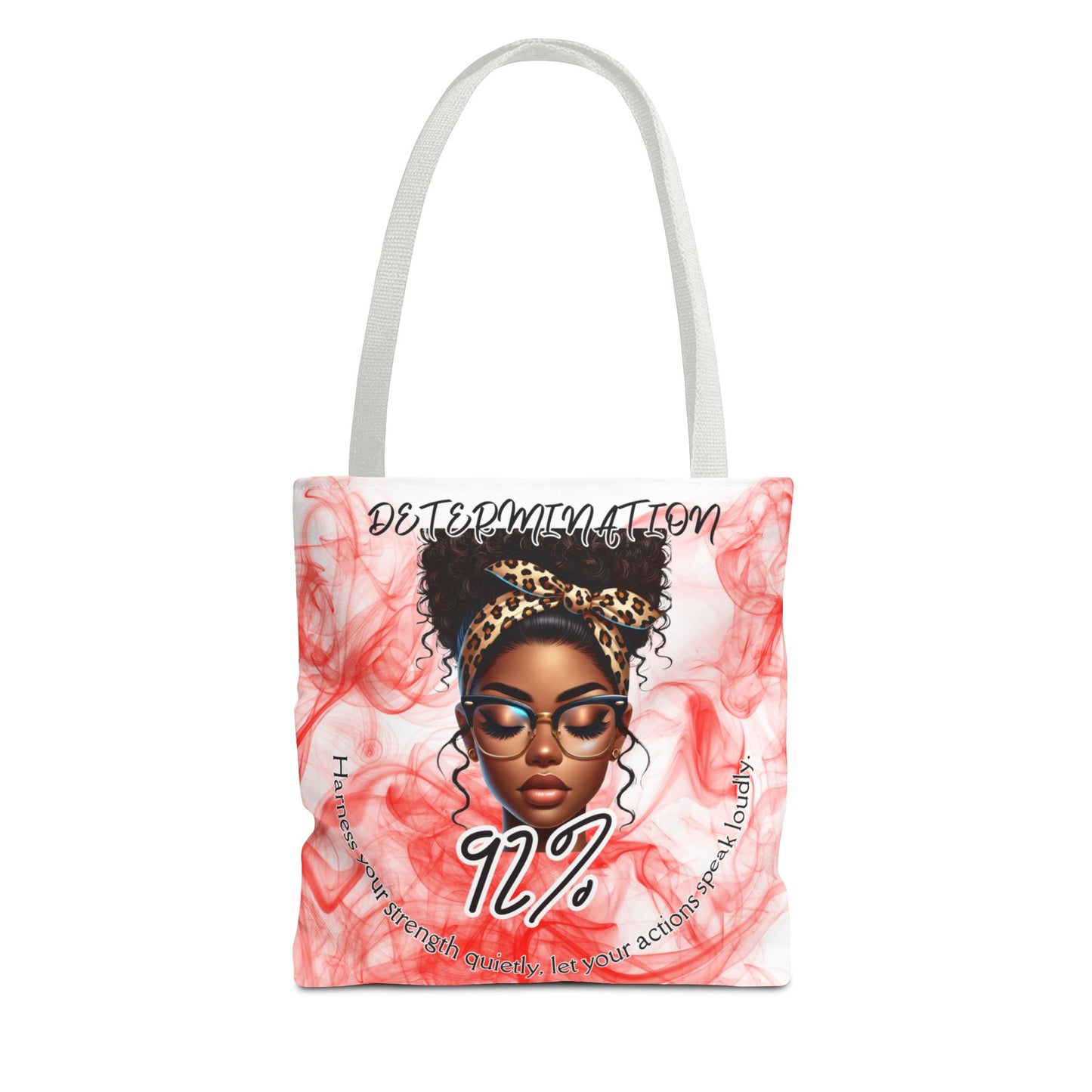 Determination 92% Tote Bag,  Inspiring Afrocentric Art Tote for Women, Strength & Motivation Everyday Carry