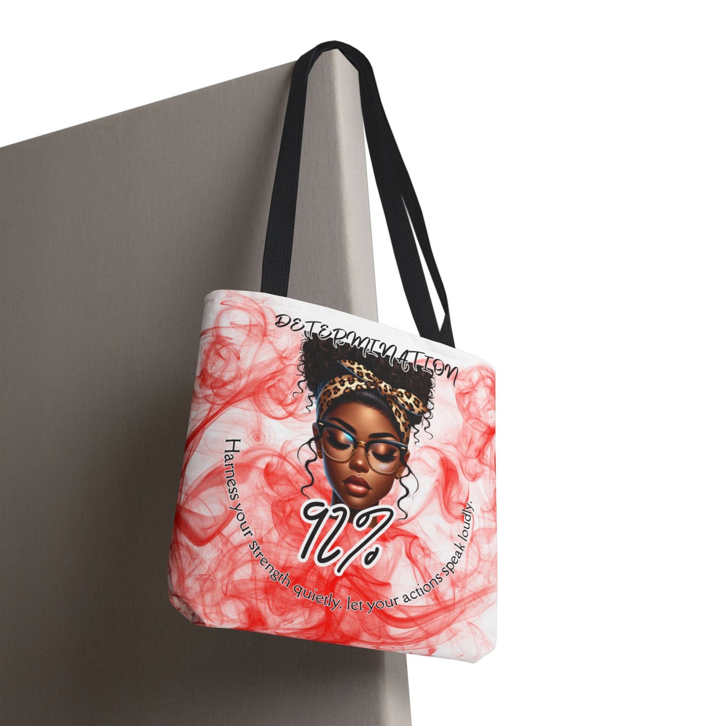 Determination 92% Tote Bag,  Inspiring Afrocentric Art Tote for Women, Strength & Motivation Everyday Carry