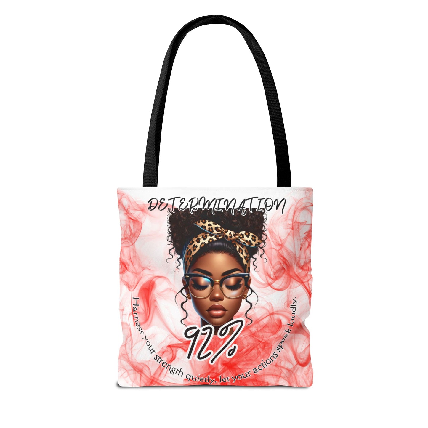 Determination 92% Tote Bag,  Inspiring Afrocentric Art Tote for Women, Strength & Motivation Everyday Carry