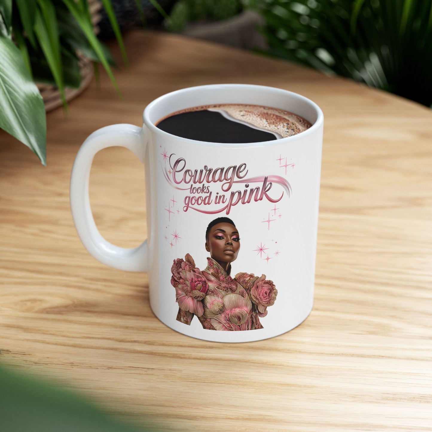 Romantic Ceramic Mug with Floral Design, Coffee Cup Gift for Her, Love, Engagement, Anniversary, Wedding