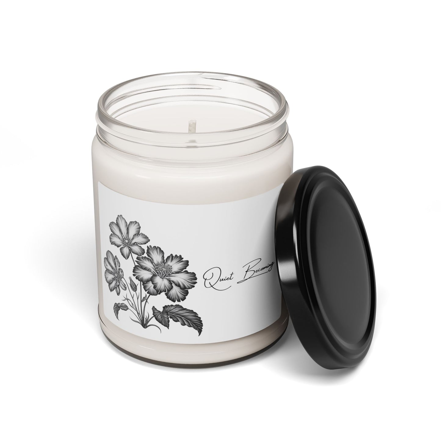 Quiet Becoming™ Clean Cotton Candle – Soft Fresh Soy Candle for Calm & Clarity, Botanical Soy Candle 9oz