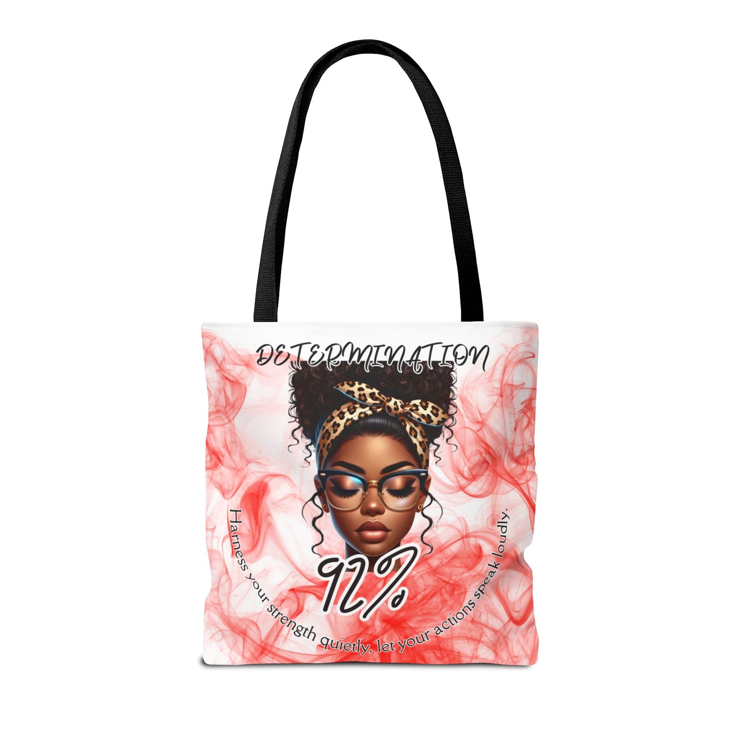 Determination 92% Tote Bag,  Inspiring Afrocentric Art Tote for Women, Strength & Motivation Everyday Carry